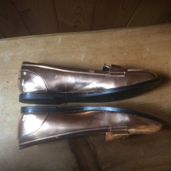 ASOS Metallic Copper Penny Loafer Classic Slip On Flats Size 6 - Picture 7 of 9